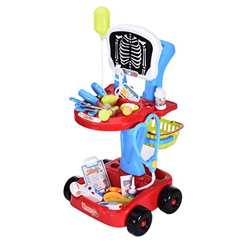 Medical Kit for Kids Doctor Pretend Play Equipment Pretend Play Accessories Medical Kit Stethoscope Toys Organizer Role Playing Game Preschool Educational Toys for Kids Girls(Red)