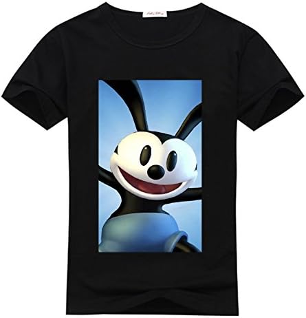 kiler alier Mens T-Shirt Oswald the Lucky Rabbit -cute Large Black