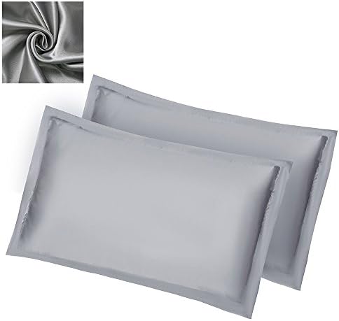 Happyyous 2PCS Silk Pillowcase for Hair and Skin -Silky Satin Pillow Case - Natural Silk for Hair and Facial Beauty-Pillow Shams Cover with Hidden Zipper -33 X 21 Inch