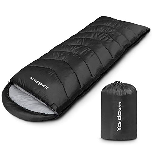 Yordawn Schlafsack Outdoor Camping für Erwachsene Kinder, Schlafsäcke Sommer Winter 3-4 Jahreszeiten, Deckenschlafsack Ultraleicht Sleeping Bag Kleine