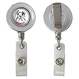 Gemini The Twins Zodiac Horoscope Retractable Reel Chrome Badge ID Card Holder Clip