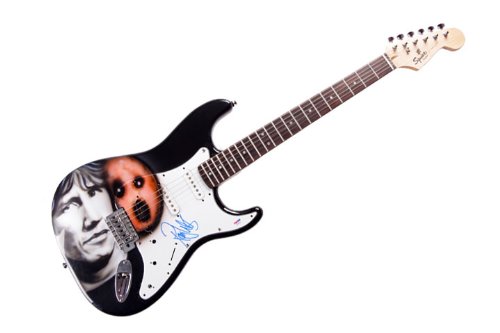 Pink Floyd Roger Waters Autographed Signed Moon Airbrushed Guitar AFTAL
