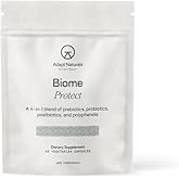Adapt Naturals 4-in-1 Biome Protect Prebiotics, Probiotics Supplement Postbiotics & Polyphenols for Microbiome, Gut Health & Defense for Women & Men, 30 Day Supply