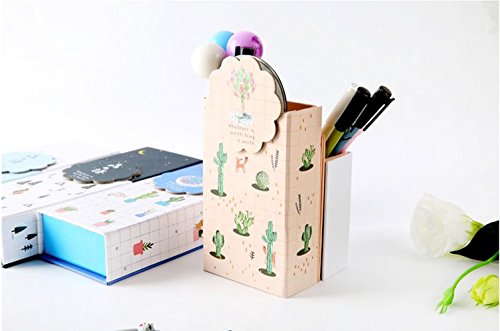 2 Pack Pencil Holders, Magnoloran Multifunctional Cardboard Stationery Shape-shifting Pencil Box Paperboard Storage Case Pencil Organizer with Mirror for School & Office Use