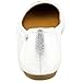 Coach Chelsea Metallic Tumbled Silver Cap-Toe Ballet Flat Women's Dress Shoe