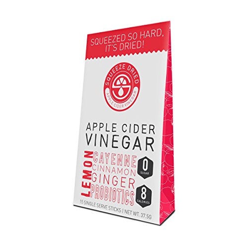 Squeeze Dried Apple Cider Vinegar: BEST for Weight Loss, Inflammation, Detox, Blood Pressure and Blood Sugar with Probiotics - 15 Count