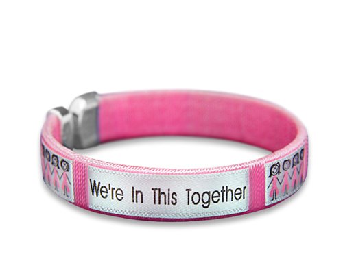 25 We're in This Together Pink Ribbon Bracelets (Wholesale Pack- 25 Bracelets)