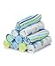 Spasilk 10 Pack Soft Terry Bath Washcloths  - Newborn Boy or Girl - Baby Shower Gift, Blue Stripes primary