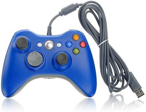 PowerRider Xbox360 Quality Guarantee Wired Controller Gamepad With USB For MICROSOFT Xbox 360 PC Windows7 XP(Blue)