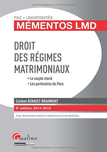 Droit des régimes matrimoniaux