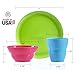 Ellie Kids Small Plastic Tumblers, Snack Bowls & Snack Plates | 18-piece set in 6 Assorted Colors