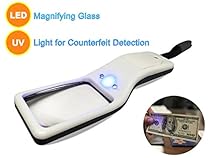 MagniPros 5x Ultra Bright Portable Magnifier- Multifunctional Portable LED Magnifying Glass & UV Light Detection
