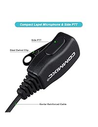 Auricular Walkix Talkie Commixc, auricular de radio bidireccional de 2.5mm con 1 pin en la oreja con micrófono PTT, compatible con radios Cobra Motorola Talkabout (paquete de 2)
