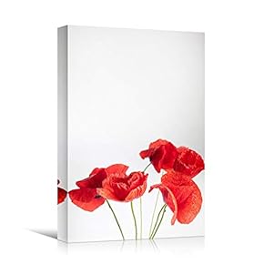 signwin Canvas Wall Art Red Flower Portraiture Colorful...