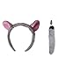Wildlife Tree Plush Hippopotamus Ears Headband and Tail Set for Hippo Costume, Cosplay, Pretend Animal Play or Safari Party Costumes