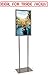Econoco Bulletin Sign Holder, 14 x 22 Inch Metal Poster Frame with Flat Base, Commercial Floor Display Stand, Chrome Finish