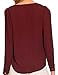 Face N Face Women's Chiffon Sexy Long Sleeve V Neck Zipper Shirt Blouse Medium Wine Red