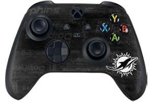 Skinit Decal Gaming Skin Compatible with Xbox Series X Controller - Officially Licensed NFL Miami Dolphins Black & White Design