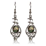 FASHION PLAZA Black Hematite Bohemian Style Fishhook Dangle Earring E332