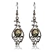 FASHION PLAZA Black Hematite Bohemian Style Fishhook Dangle Earring E332