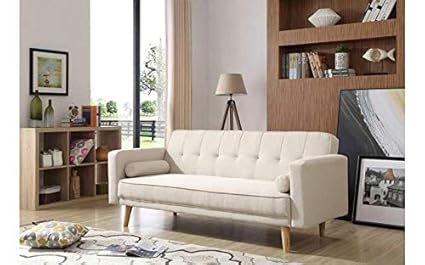 H4homedirect Scandinavian Large Sofa Bed Fabric 3 Seater Mid