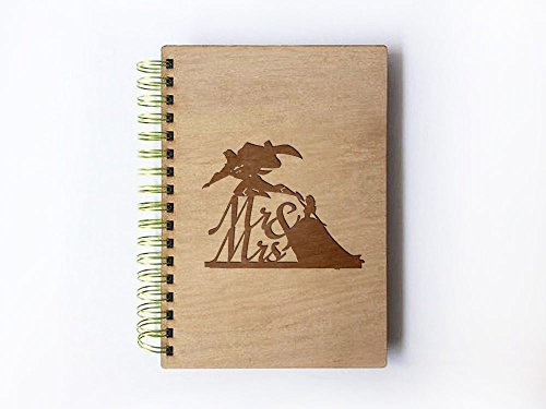 Wedding Guest book (wood) - notebook - Super Hero Flying with his Bride