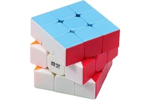 CFMOUR Speed Cube 3x3x3 - Full Size 55mm, Stickerless Magic Cubes 3x3- Fast Smooth Turning Vivid Colour Puzzle Game Brain Toy for Kids and Adult
