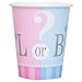 Unique 9 Oz Disposable Paper Cups Gender Reveal | 8 Pcs, Multi