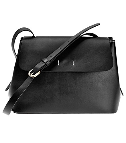 Leather Handbag ZLYC Women Flapover Shoulder Bag Hard Saddle Bag Classic Purse