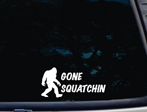 Gone Squatchin - 7 1/2" x 3 1/2" die Cut Vinyl Decal for Window, car, Truck, Tool Box, virtually Any Hard, Smooth Surface