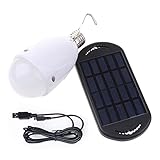 HTOMT Solar Lights Portable Solar Powered LED Bulb Lamp with USB Rechargeable for Outdoor Hiking Fishing Studying Camping Tent