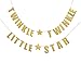 Fecedy Letters Twinkle Twinkle Little Star Glittery Gold Garland for birthday party,baby shower party (Gold)