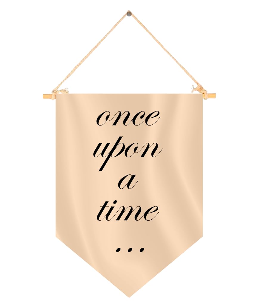Photo 1 of 15.4"L x 11.1"W Hanging Pennant with Once Upon a Time - Decor Gift for Nursery Bedroom - Front Door Bookshel or Bookcase Reading Corner - Pennant Flag Wall Art Banner for Indoor or Outdoor