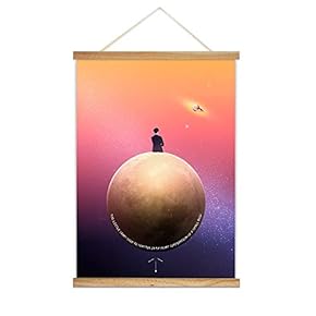 Hanging Poster Wooden Framed Beautiful Moon Theme Home Wall Canvas Prints Ready to Hang - 18"x24" inches