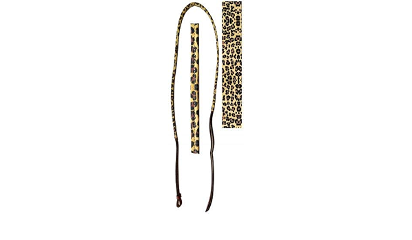 Showman 4' Leather Over & Under Whip w/ Cheetah Print Overlay
