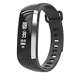 Fitness Tracker, Heart Rate Monitor Wireless Waterproof IP67 Activity Wristband Smart Bracelet Watch with Sports Pedometer Calorie Counter for IOS & Android Smartphone Black