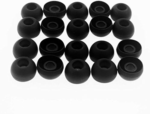 FIXED Star 20 Pcs Medium Silicone Earbud Cap Tip Cover Replacement - Black, 10 pairs