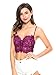 Persun Women Red Sheer Eyelash Lace Spaghetti Strap Crop Cami Top Medium