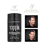 TOPPIK Hair Building Fibers, Black, 0.11 oz.