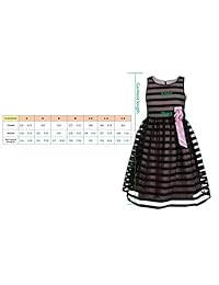 Emma Riley Vestido de fiesta con rayas con rosetón para niñas