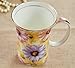 ufengke®Creative Cute European England Royal Luxury Bone China Tea Cup Ceramic Coffee Cup Mugs-Pink And Blue Chrysanthemum Flower