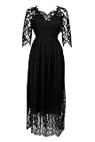 KIMILILY Women's Vintage 3/4 Sleeve Formal Elegant Lace Long Bridesmaid Dress