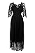 KIMILILY Women's Vintage 3/4 Sleeve Formal Elegant Lace Long Bridesmaid Dress