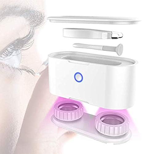 DUV Sterilizing Soft Contact Lens Cases Mini Stylish Contact Lens Travel Case Tweezers Mirror Sucking Rod Included USB Recharged …