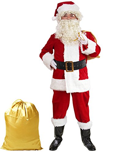 ADOMI Santa Suit 10pc. Plush Adult Costume