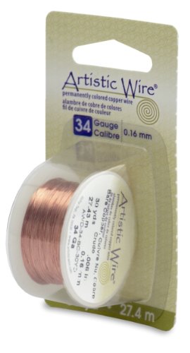 Beadalon Artistic Wire 34-Gauge Bare Copper Wire, 30-Yards