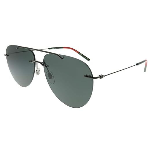 Buy Gucci Men's Rimless Aviator Gg 0397S 001 Metal Rimless Sunglasses