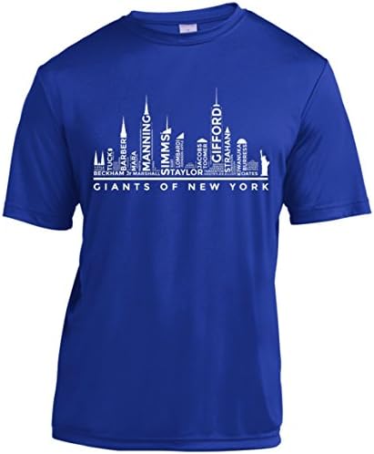 New York Giants T Shirt - Unique Legends Skyline Design - NYG Blue T-Shirt