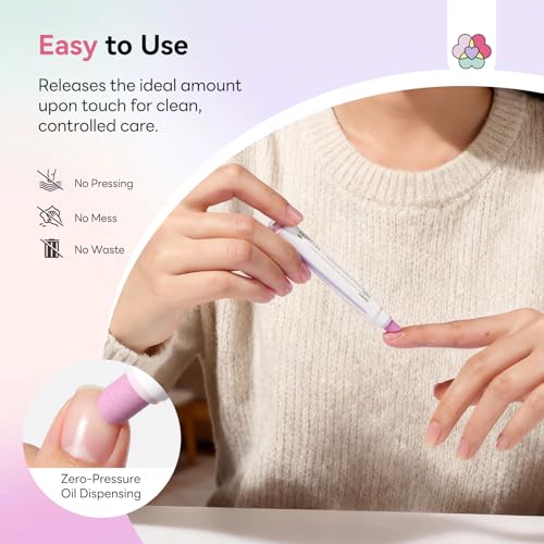 SAVILAND 3 in 1 Cuticle Pen, 2 Pieces Cuticle Scrub Pen for Cuticle Remover and Cuticle Oil with Ceramic Tip for Hair, Chapped and Dry Nails