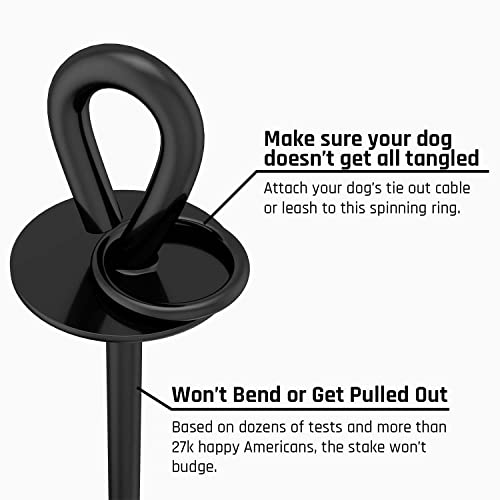 SÄKER Heavy Duty Tie Out Stake Premium Strongest Dog Anchor Holds 2